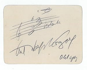 Immagine del venditore per Autograph musical quotation signed. venduto da Antiquariat INLIBRIS Gilhofer Nfg. GmbH