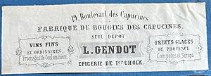 [Gastronomy, drinks, wijn, epicerie] L. Gendot, fabrique de bougies des capucines, 19 Boulevart d...