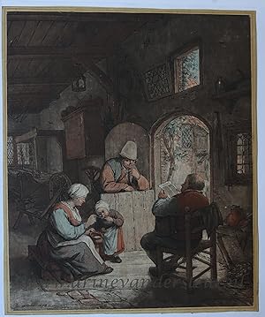 Seller image for [Antique print, aquatint] Le Nouvliste (The Newsmonger), published 1778/79. for sale by Antiquariaat Arine van der Steur / ILAB