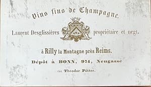 [Vintage champagne card, advertisement, 20th century, wine] Vins fins de champagne, Laurent Desgl...