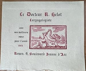 [Vintage card, 1910] Le docteur R. Helot Laryngologiste, avec ses meilleurs voeux pour l' année 1...