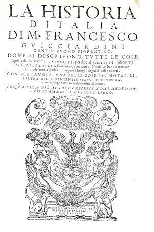 La historia d'Italia.In Vinegia, appresso Gabriel Giolito de' Ferrari, 1569.