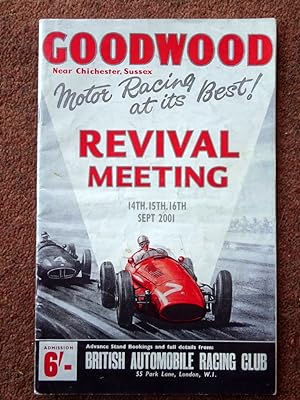 Seller image for Goodwood near Chichester Revival Race Meeting 14th 15th 16th September 2001. for sale by Tony Hutchinson