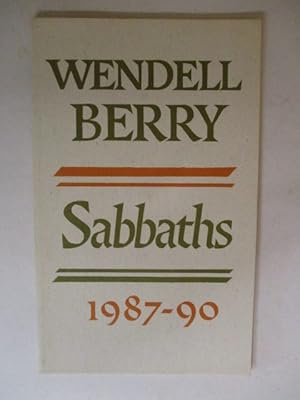 Bild des Verkufers fr Sabbaths, 1987-90 zum Verkauf von GREENSLEEVES BOOKS