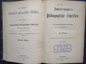 Bild des Verkufers fr Schleiermacher s Pdagogische Schriften. Mit einer Darstellung seines Lebens. zum Verkauf von Antiquariat Klabund Wien