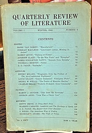 Quarterly Review of Literature Winter 1944