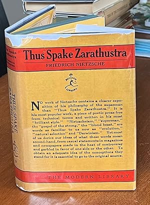Seller image for Thus Spake Zarathustra **VERY RARE 1928 MODERN LIBRARY PRINTING WITH DUST JACKET** for sale by The Modern Library