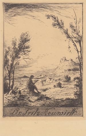 Bild des Verkufers fr Dr. Fritz Neuwirth. In Landschaft sitzend Lesender. zum Verkauf von Antiquariat  Braun