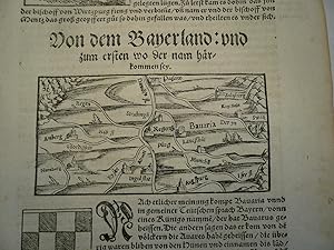 Bayern anno 1560, sehr alte Landkarte, S. Münster, dt. Text Von dem Bayernland: und zum ersten wo...