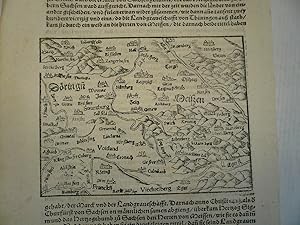 Sachsen, Thüringen, Meissen, anno 1560, Landkarte, S. Münster, Cosmographia Die ostorientierte Ka...