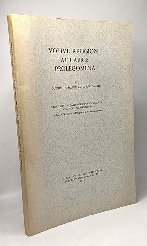 Image du vendeur pour Votive religion at caere: prolegomena - VOLUME 4 n1 pp. 1*136 plates 1-5 8 figures in text mis en vente par crealivres