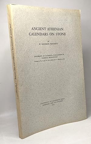 Image du vendeur pour Ancient athenian calendars on stone - VOLUME 4 N4 pp.267-402 plates 20-24 3 figures in text mis en vente par crealivres