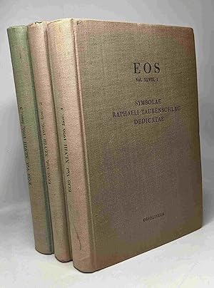 Symbolae Raphaeli Taubenschlag Dedicatae I II & III --- EOS Volumen XLVIII 1956: fasciculus 1 2 &...