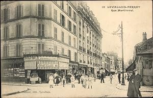 Ansichtskarte / Postkarte Levallois Perret Hauts de Seine, Rue Martinval, Geschäfte