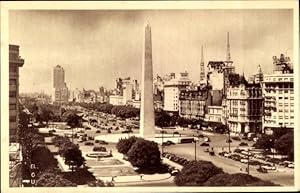Ansichtskarte / Postkarte Buenos Aires Argentinien, 9 de Julio Av. with Obelisk