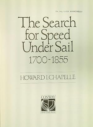 Bild des Verkufers fr The search for speed under sail 1700-1855 zum Verkauf von Librodifaccia