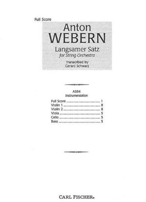 Bild des Verkufers fr Langsamer Satzfor string orchestra : score zum Verkauf von AHA-BUCH GmbH