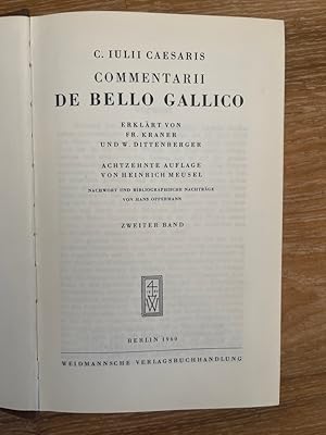 Imagen del vendedor de Commentarii De Bello Gallico Zweiter Band Erklrt von Fr. Krmer und W. Dittenberger a la venta por PlanetderBuecher