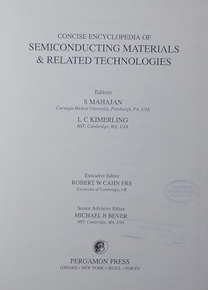 Imagen del vendedor de Concise encyclopedia of semiconducting materials & related technologies. a la venta por Antiquariat Bookfarm