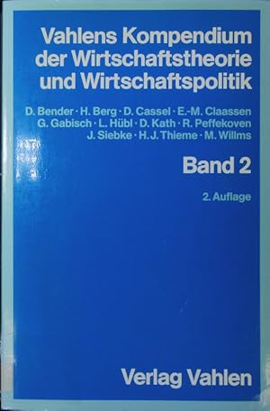 Seller image for Vahlens Kompedium der Wirtschaftstheorie und Wirtschaftspolitik Band 2. for sale by Antiquariat Bookfarm