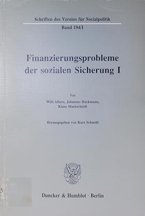 Immagine del venditore per Finanzierungsprobleme der sozialen Sicherung. venduto da Antiquariat Bookfarm