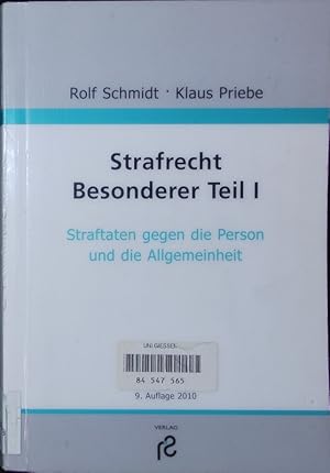 Seller image for Straftaten gegen die Person und die Allgemeinheit. for sale by Antiquariat Bookfarm