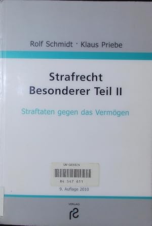 Seller image for Straftaten gegen das Vermgen. for sale by Antiquariat Bookfarm