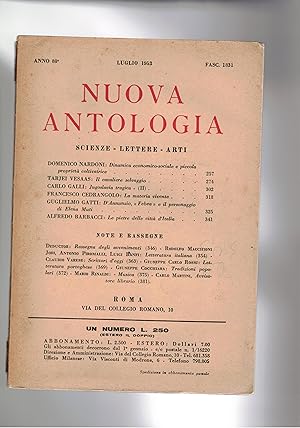 Seller image for Nuova Antologia scienze lettere arti. n lug. 1953. Dinamica economica-sociale e piccola propriet coltivatrice; D'Annunzio "Febea" e il personaggio di Elena Muti; ecc. for sale by Libreria Gull