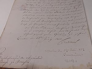 Bild des Verkufers fr Fnf Vorphila-Briefe (drei gedruckte Zirkulare mit handschriftlichen Zustzen und zwei komplett handschriftliche Briefe) der reformierten Kirchen-Direktion in Berlin, signiert vom preuischen Justizminister und Chef des reformierten geistlichen und franzsischen Colonie-Departements Friedrich Wilhelm von Thulemeyer (1735-1811). Gerichtet an den Prediger Braumller in Prenzlau bzw. an den Superintendenten August Wilhelm Rosa (1761-1829) in Neustadt-Eberswalde (der sich 1808 um die Predigerstelle der Dreifaltigkeitskirche in Berlin bewarb, die Friedrich Schleiermacher erhielt). zum Verkauf von Antiquariat Thomas Mertens