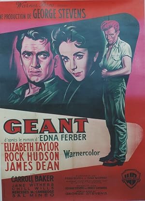 "GÉANT (GIANT)" Réalisé par George STEVENS en 1955 avec James DEAN, Rock HUDSON, Elisabeth TAYLOR...