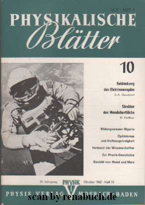 Physikalische Blätter, Ausgabe 10/1965