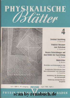 Physikalische Blätter, Ausgabe 4/1963