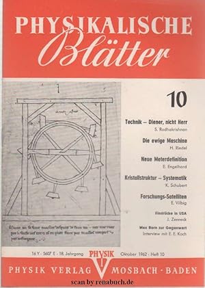 Physikalische Blätter, Ausgabe 10/1962