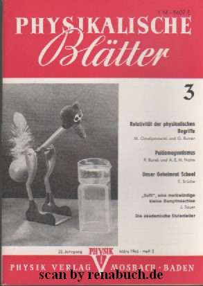 Physikalische Blätter, Ausgabe 3/1966