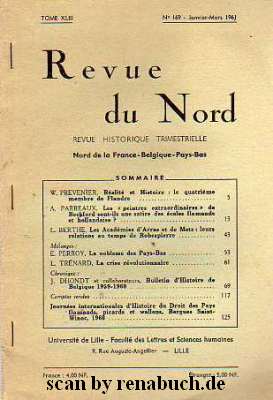 Revue du Nord, Nr. 169, Januar - März 1961
