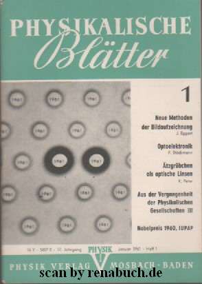 Physikalische Blätter, Ausgabe 1/1961