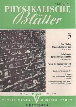 Physikalische Blätter, Ausgabe 5/1967