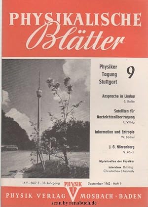 Physikalische Blätter, Ausgabe 9/1962
