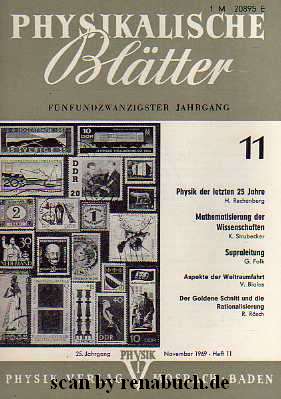 Physikalische Blätter, Heft 11- 1969
