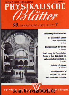 Physikalische Blätter, Heft 7 - 1972