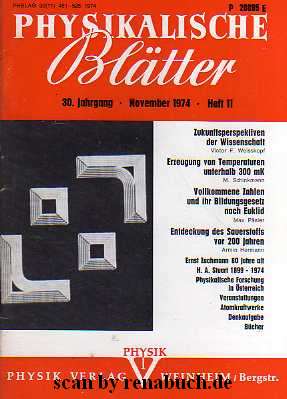 Physikalische Blätter, Heft 11 - 1974