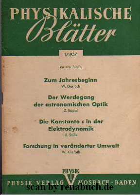Physikalische Blätter, Heft 1 / 1957