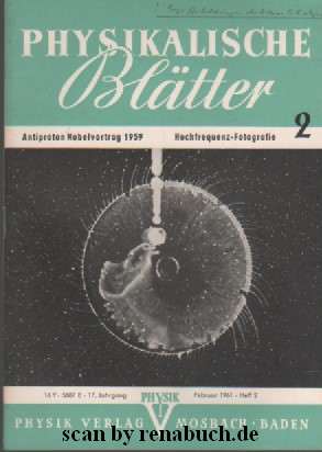 Physikalische Blätter, Ausgabe 2/1961