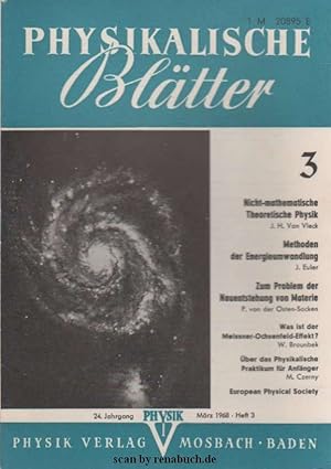 Physikalische Blätter, Ausgabe 3/1968