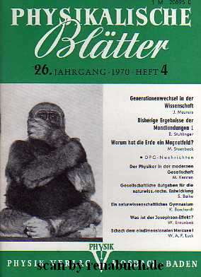 Physikalische Blätter, Heft 4 - 1970