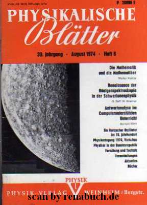 Physikalische Blätter, Heft 8 - 1974