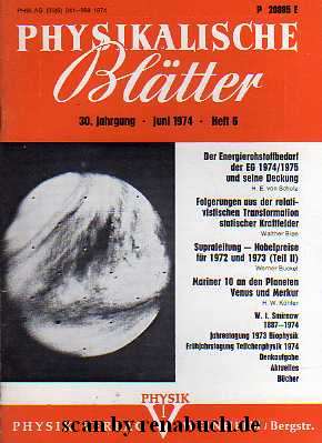 Physikalische Blätter, Heft 6 - 1974