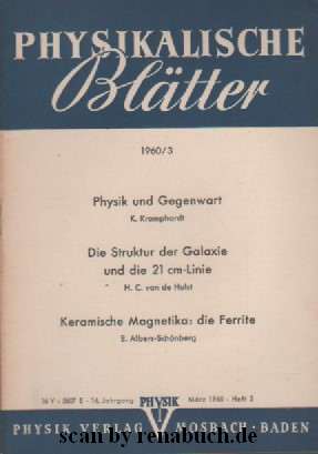 Physikalische Blätter, Ausgabe 3/1960