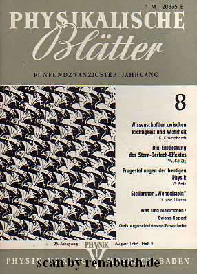 Physikalische Blätter, Heft 8- 1969