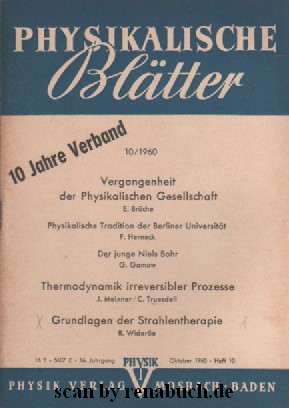 Physikalische Blätter, Ausgabe 10/1960